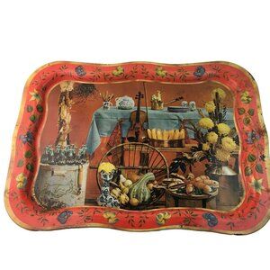 Vintage Coca Cola Metal Serving Tray Fall Harvest 1950s 18.75 x 13.5 u